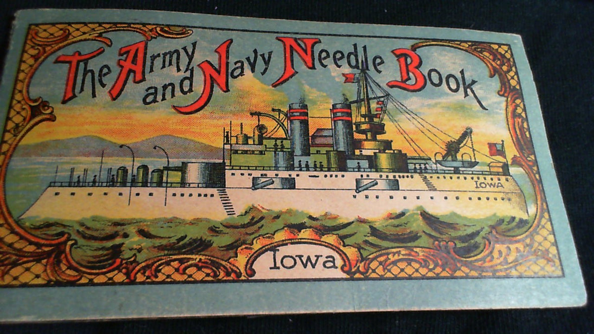 c. 1926 Army Navy Needle Book - Great Lithograph Front & Back