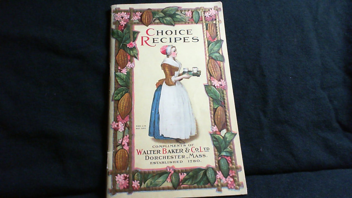 1922 Walter Baker Recipe Book - Great Lithograph Cover, Reverse, and Inside