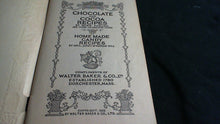 1922 Walter Baker Recipe Book - Great Lithograph Cover, Reverse, and Inside
