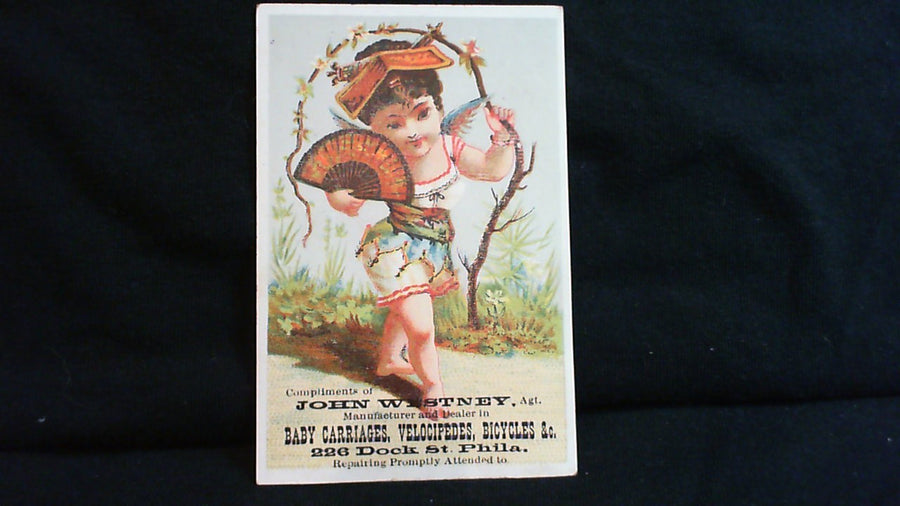 C. 1885 Advertising Trade Card - John Westney - Bicycles Velocipedes