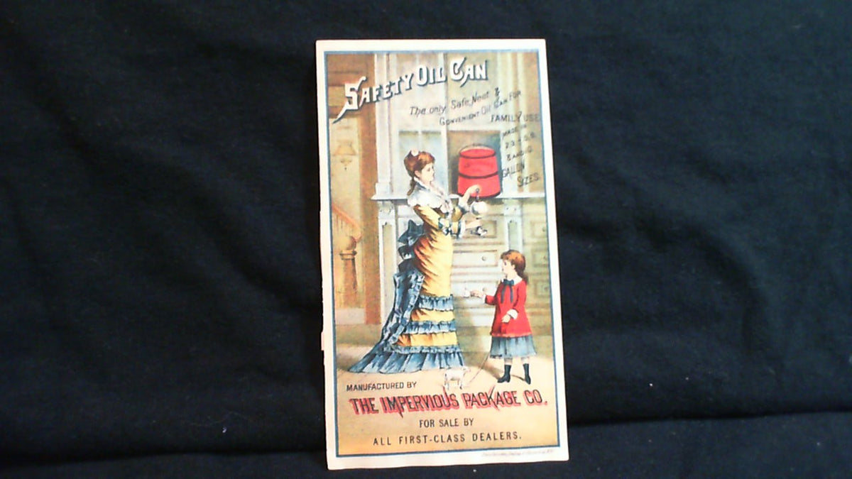 c. 1885 Advertising Trade Card - Safety Oil Can